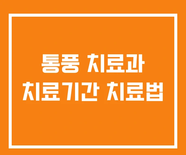 통풍 치료과 치료기간 치료법