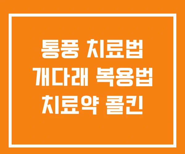 통풍 치료법 개다래 복용법 치료약 콜킨