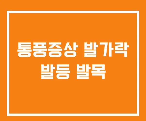 통풍증상 발가락 발등 발목