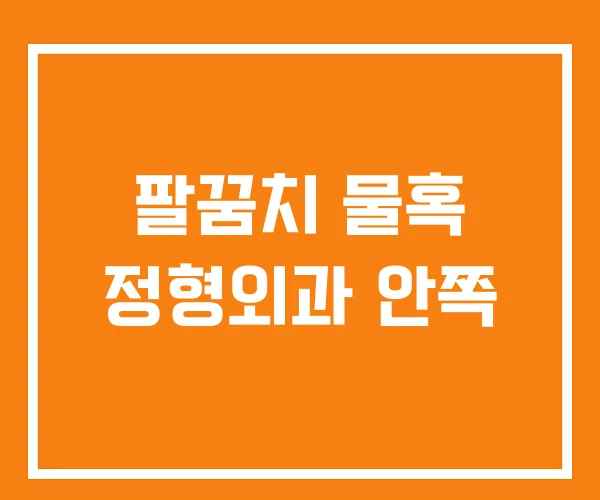 팔꿈치 물혹 정형외과 안쪽