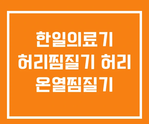 한일의료기 허리찜질기 허리 온열찜질기