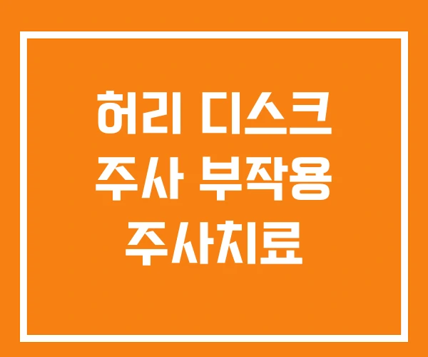 허리 디스크 주사 부작용 주사치료 허리 디스크 주사 부작용 주사치료