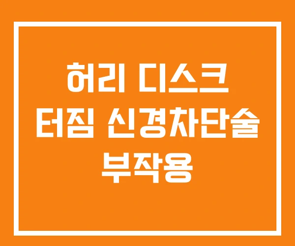 허리 디스크 터짐 신경차단술 부작용 허리 디스크 터짐 신경차단술 부작용