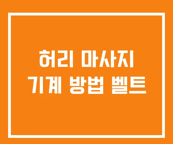 허리 마사지 기계 방법 벨트 허리 마사지 기계 방법 벨트