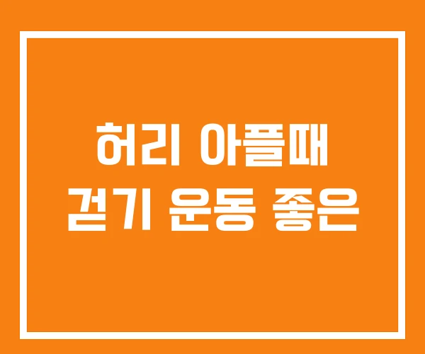 허리 아플때 걷기 운동 좋은