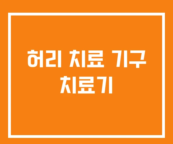 허리 치료 기구 치료기