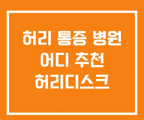 허리 통증 병원 어디 추천 허리디스크 허리 통증 병원 어디 추천 허리디스크