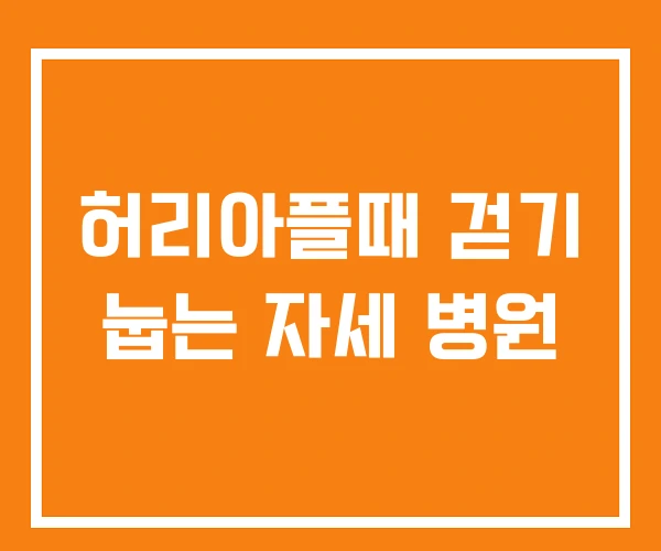 허리아플때 걷기 눕는 자세 병원 허리아플때 걷기 눕는 자세 병원