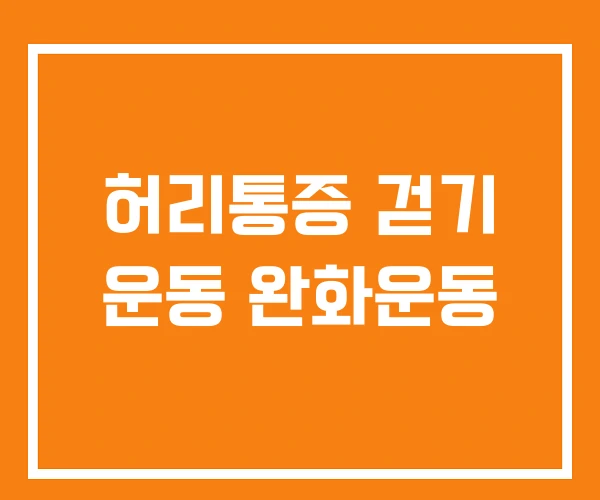 허리통증 걷기 운동 완화운동