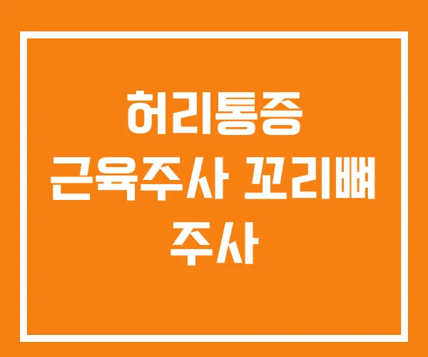 허리통증 근육주사 꼬리뼈 주사