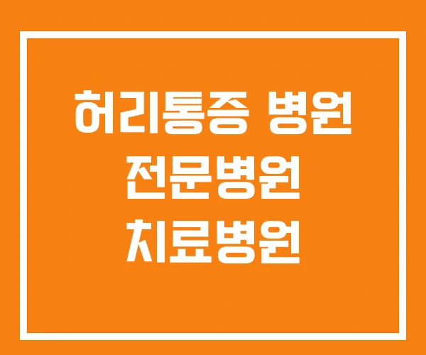 허리통증 병원 전문병원 치료병원