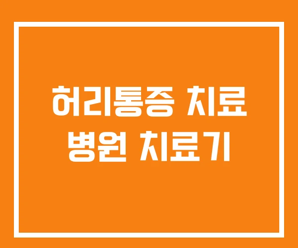 허리통증 치료 병원 치료기