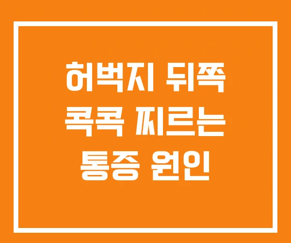 허벅지 뒤쪽 콕콕 찌르는 통증 원인
