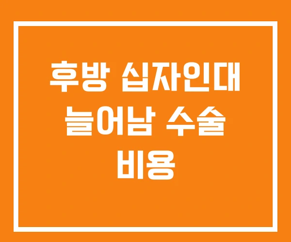 후방 십자인대 늘어남 수술 비용