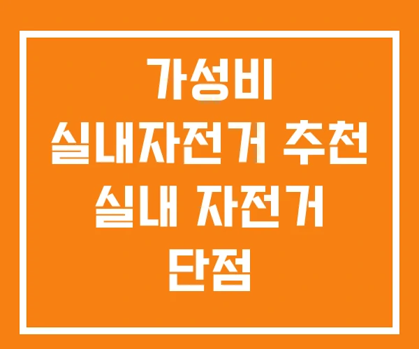 가성비 실내자전거 추천 실내 자전거 단점