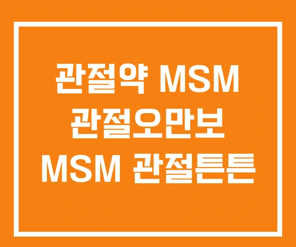 관절약 MSM 관절오만보 MSM 관절튼튼