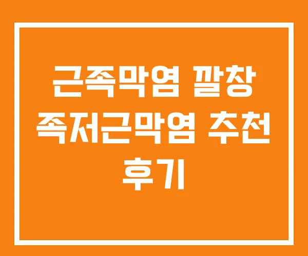 근족막염 깔창 족저근막염 추천 후기