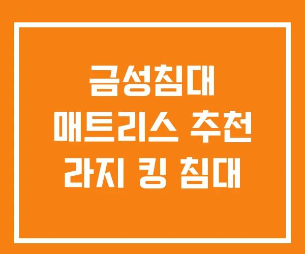 금성침대 매트리스 추천 라지 킹 침대