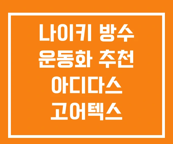 나이키 방수 운동화 추천 아디다스 고어텍스