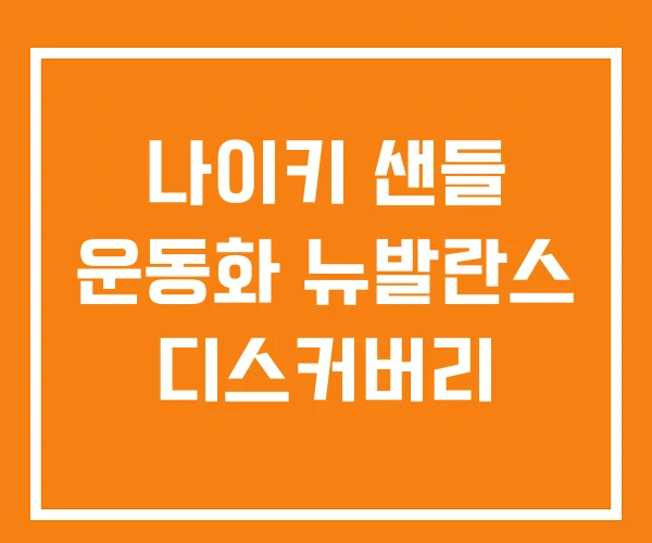 나이키 샌들 운동화 뉴발란스 디스커버리