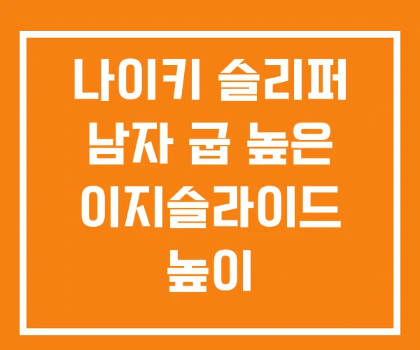 나이키 슬리퍼 남자 굽 높은 이지슬라이드 높이