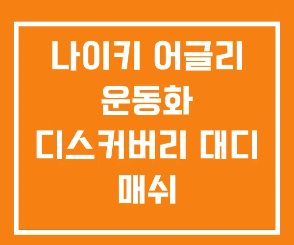 나이키 어글리 운동화 디스커버리 대디 매쉬