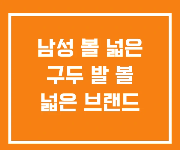 남성 볼 넓은 구두 발 볼 넓은 브랜드