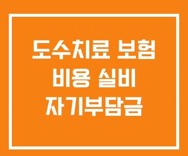 도수치료 보험 비용 실비 자기부담금
