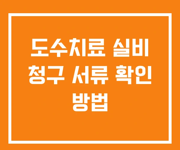 도수치료 실비 청구 서류 확인 방법