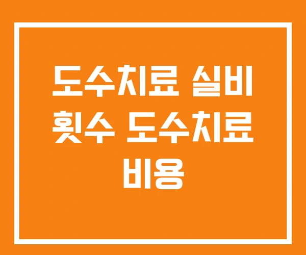 도수치료 실비 횟수 도수치료 비용