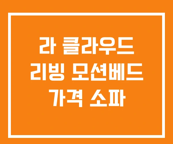 라 클라우드 리빙 모션베드 가격 소파
