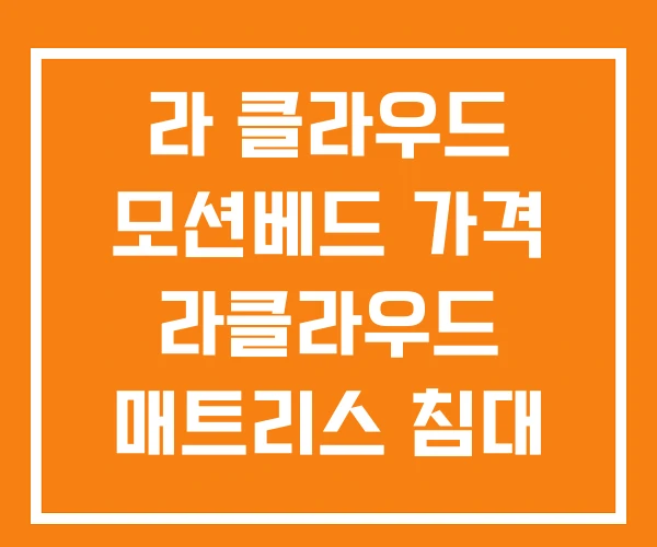 라 클라우드 모션베드 가격 라클라우드 매트리스 침대