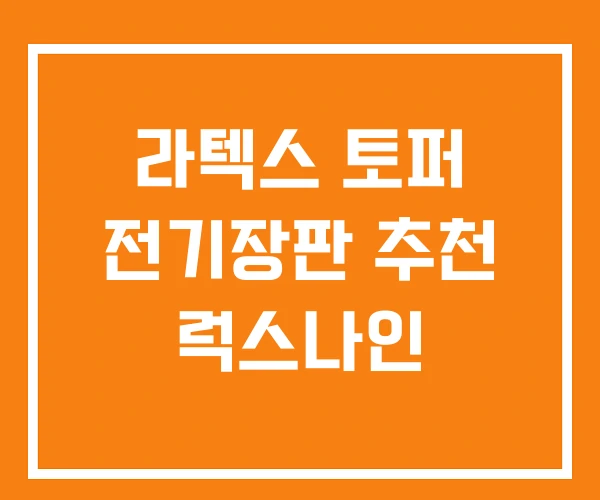 라텍스 토퍼 전기장판 추천 럭스나인
