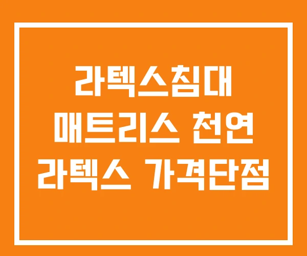 라텍스침대 매트리스 천연 라텍스 가격단점