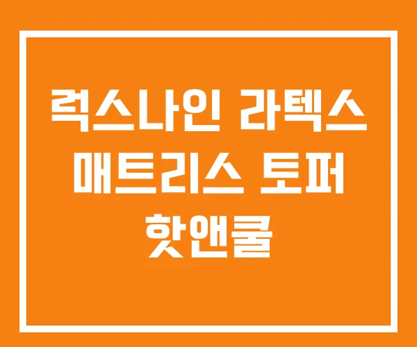 럭스나인 라텍스 매트리스 토퍼 핫앤쿨