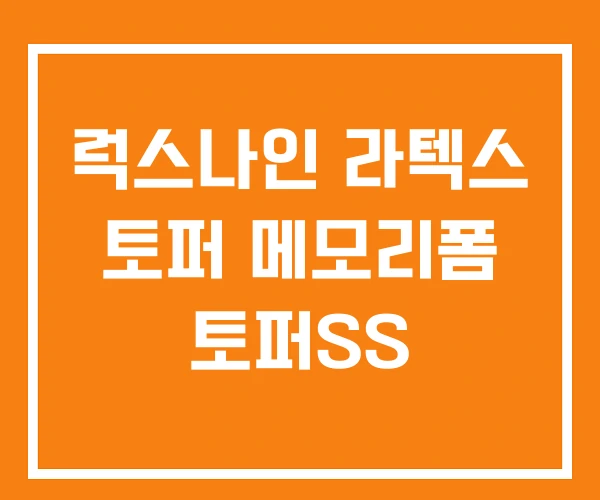 럭스나인 라텍스 토퍼 메모리폼 토퍼SS