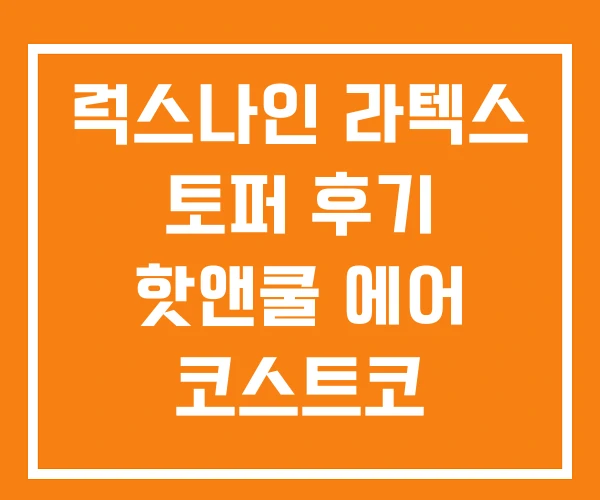 럭스나인 라텍스 토퍼 후기 핫앤쿨 에어 코스트코
