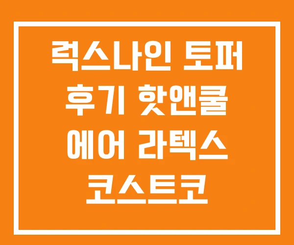 럭스나인 토퍼 후기 핫앤쿨 에어 라텍스 코스트코