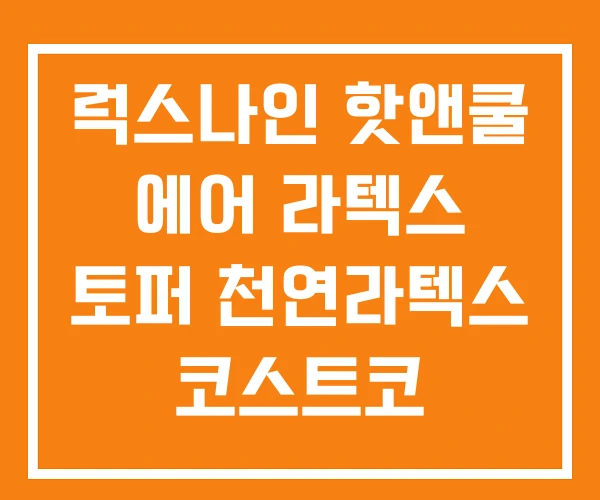럭스나인 핫앤쿨 에어 라텍스 토퍼 천연라텍스 코스트코