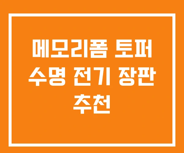 메모리폼 토퍼 수명 전기 장판 추천