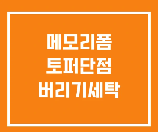 메모리폼 토퍼단점 버리기세탁