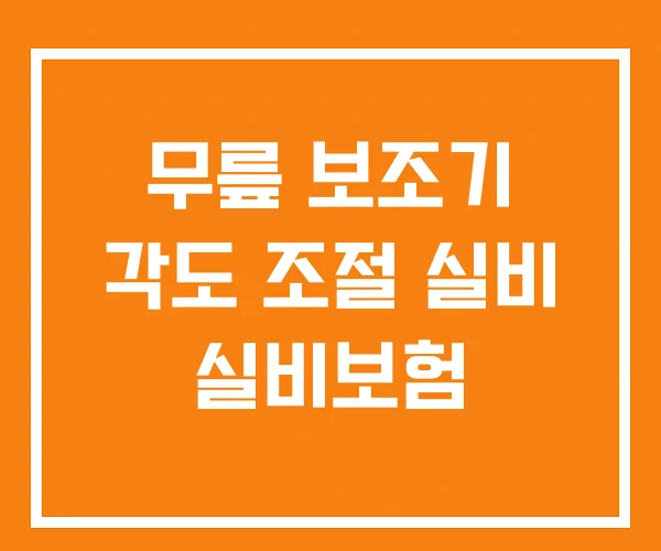 무릎 보조기 각도 조절 실비 실비보험