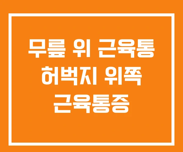 무릎 위 근육통 허벅지 위쪽 근육통증