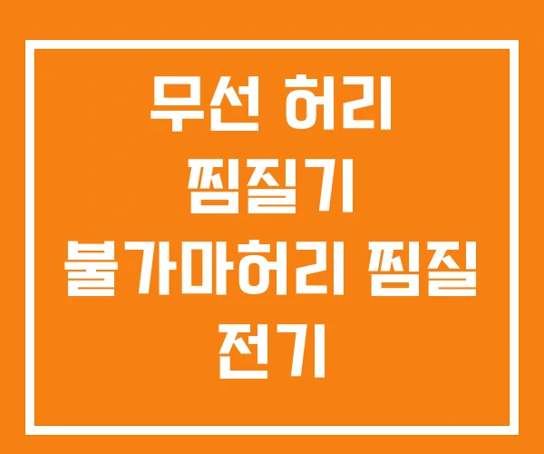 무선 허리 찜질기 불가마허리 찜질 전기