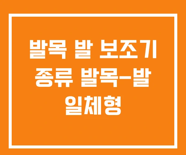 발목 발 보조기 종류 발목-발 일체형
