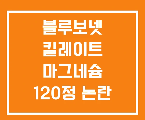 블루보넷 킬레이트 마그네슘 120정 논란