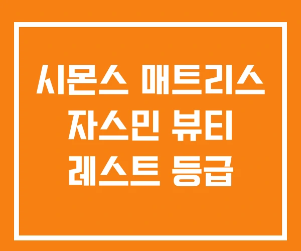 시몬스 매트리스 자스민 뷰티 레스트 등급