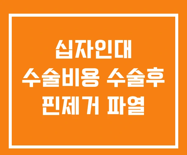 십자인대 수술비용 수술후 핀제거 파열