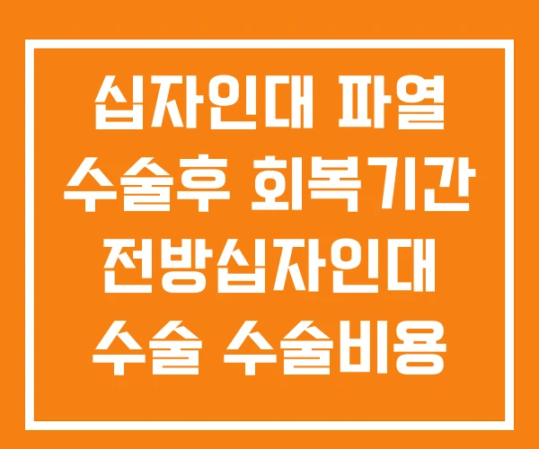 십자인대 파열 수술후 회복기간 전방십자인대 수술 수술비용