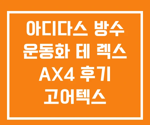 아디다스 방수 운동화 테 렉스 AX4 후기 고어텍스 아디다스 방수 운동화 테 렉스 AX4 후기 고어텍스